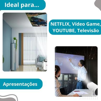 Imagem de Projetor smart 4K HD com conectividade Wi-Fi e alta definição de imagem.