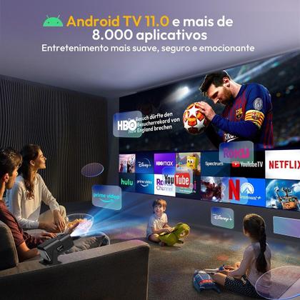 Imagem de Projetor Smart Tv 4k Full HD 1080 Hdmi 180” Polegadas Espelhamento Celular Android 11.0 Bluetooth e