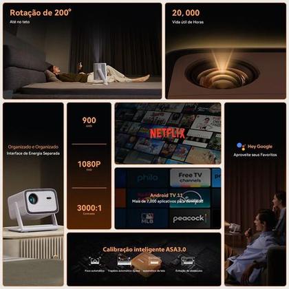 Imagem de Projetor Wanbo Vali 1 200 Android 11 1080p Netflix 12w Wifi