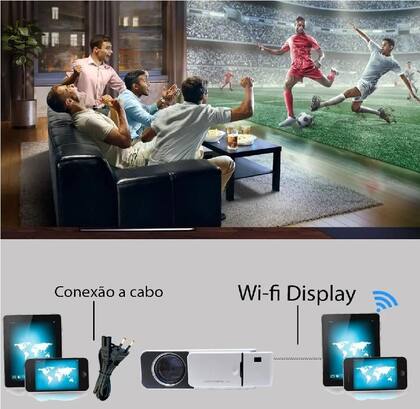 Projetor Wireless, Suporte HDMI Tela De 250 Polegadas - DACAR ...