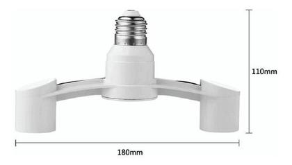 Imagem de Prolongador Adaptador Extensor Bocal Lâmpada E27 - 2 Lâmpadas - 2x1 - 2 em 1 - Duplo