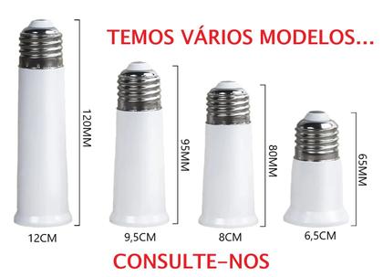 Imagem de Prolongador Extensor Adaptador Bocal Soquete Lâmpada E27 - 65mm