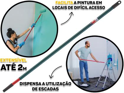 Imagem de Prolongador Metal Cabo Extensor Telescópico Ajustável Para Rolo De Pintura 2 Metros Atlas