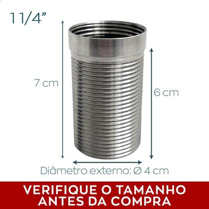 Imagem de Prolongador Rosca Válvula 1 1/4 Extensor Ralo Pia Banheiro Valvula Longa Para Cuba Com Espessura Mais Grossa Escoamento Lavatório 40mm