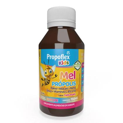 Imagem de Propoflex Kids Criança Xarope Expectorante Mel própolis Romã Malva Sabor Tutti-Frutti 150ml Apisvida