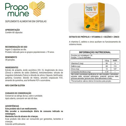 Imagem de Propomune Extrato Própolis + Vitamina C 60 Caps Maxinutri