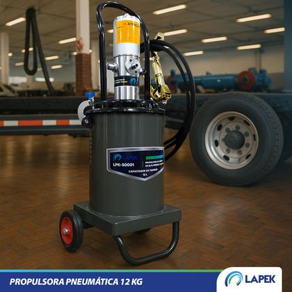 Imagem de Propulsora Graxa Engraxadeira Pneumática 40:1 C/ Tambor 12kg LPK-50001 Lapek