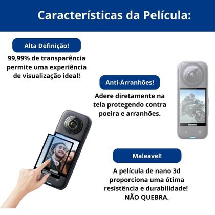 Imagem de Proteção De Tela Anti Riscos Para Action Cam Insta360 X3
