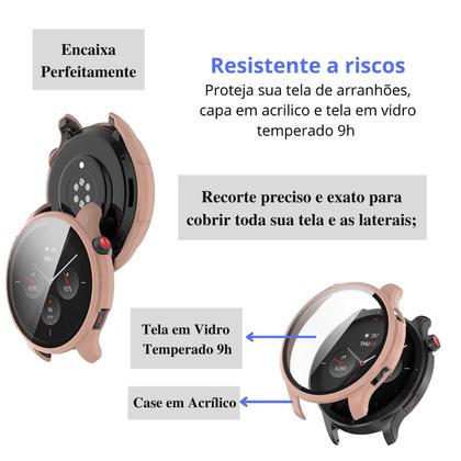 Imagem de proteção em acrilico e vidro para smartwatch gtr 4