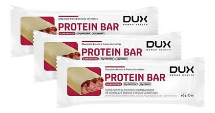 Imagem de Protein Bar Chocolate Branco Frutas Vermelhas Dux 60g Caixa 12 Unidades