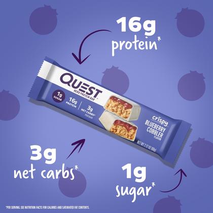 Imagem de Protein Bar Quest Nutrition Crispy Blueberry Cobbler 12x16g