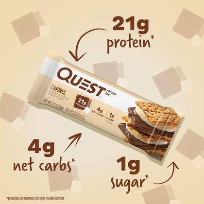 Imagem de Protein Bar Quest Nutrition S'mores 21g de proteína 4g de carboidratos líquidos