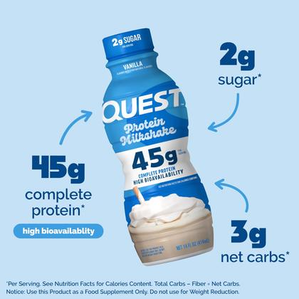 Imagem de Protein Shake Quest Nutrition Baunilha 45g Proteína 4x414ml