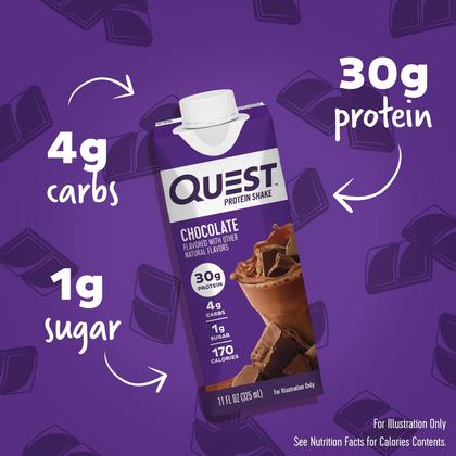Imagem de Protein Shake Quest Nutrition Chocolate 30g Proteína 12x330ml