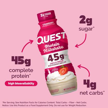 Imagem de Protein Shake Quest Nutrition Morango 45g Proteína 4x414ml