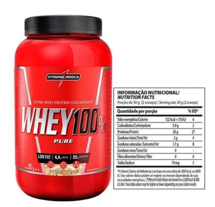 Imagem de Proteína Concentrada Integralmedica Whey 100% Pure 900g Pote