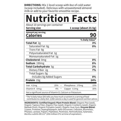 Imagem de Proteína em pó Garden of Life Smooth, sem sabor, 10 porções