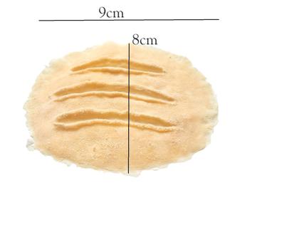 Imagem de Prótese Ferida de látex c/ 3 cortes + látex + sangue falso