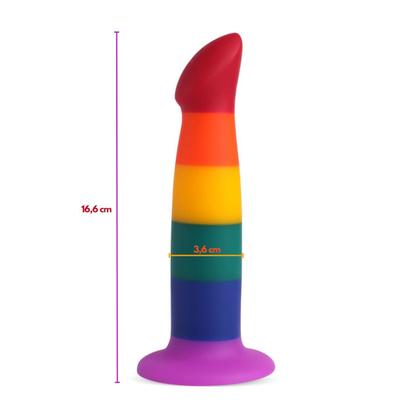 Imagem de Prótese Silicone com Ventosa e Vibração Recarregável Go Play Íris 16 cm