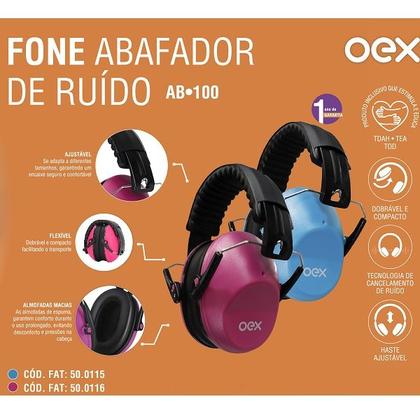 Imagem de Protetor Abafador de Ruido Infantil OEX AB100 Azul