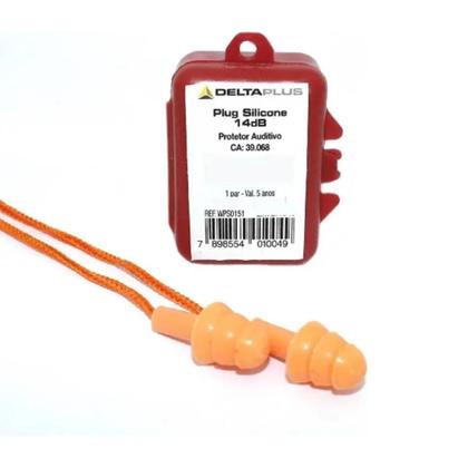 Imagem de Protetor Auricular Silicone Cordão e Caixa 14dB WPS0151 Delta Plus
