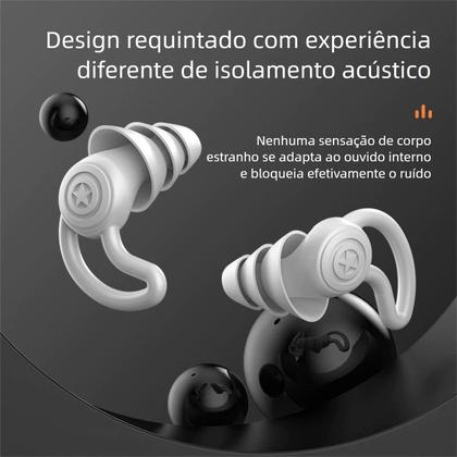 Imagem de Protetor Auricular Tampão Ouvido Antirúido Abafador 3 Camadas Dormir Meditação Concentração Natação