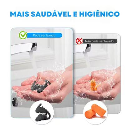 Imagem de Protetor Auricular Tampão Ouvido Antirúido Abafador 3 Camadas Dormir Meditação Concentração Natação