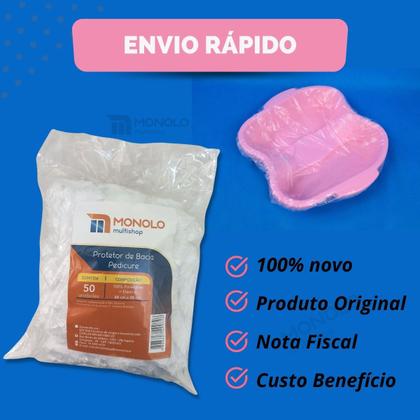 Imagem de Protetor Bacia Pedicure Descartável 68x66 cm Pacote com 50 unidades Envio Imediato