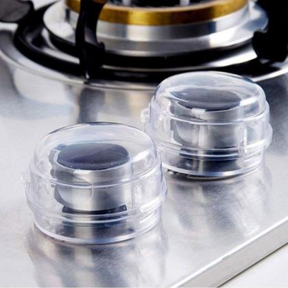 Imagem de Protetor Botão de Fogão á Gás Tampa CookTop Forno Cozinha Trava de Segurança Transparente Proteção Criança Bebês Acessório Resistente Durável