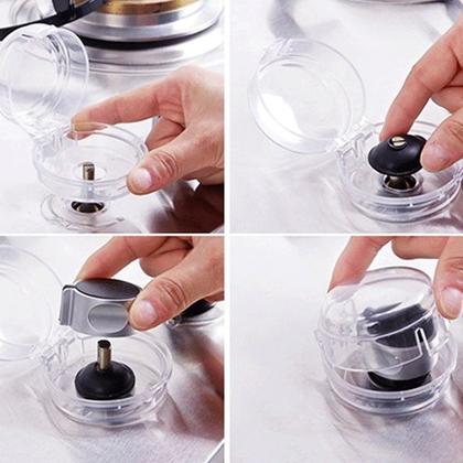 Imagem de Protetor Botão de Fogão á Gás Tampa CookTop Forno Cozinha Trava de Segurança Transparente Proteção Criança Bebês Acessório Resistente Durável