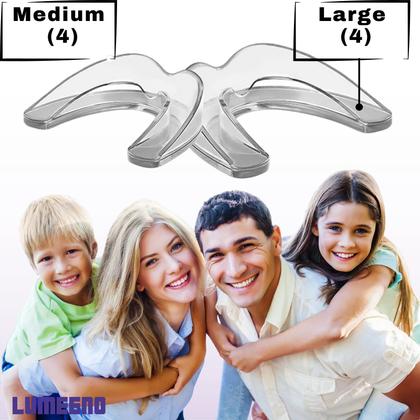 Imagem de Protetor bucal Lumeeno para triturar dentes, pacote com 8 unidades com 2 estojos