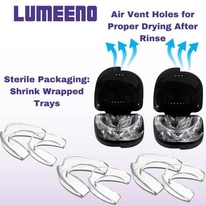 Imagem de Protetor bucal Lumeeno para triturar dentes, pacote com 8 unidades com 2 estojos