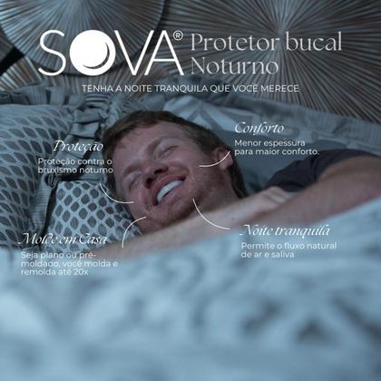 Imagem de Protetor Bucal noturno placa bruxismo SOVA Aero com estojo