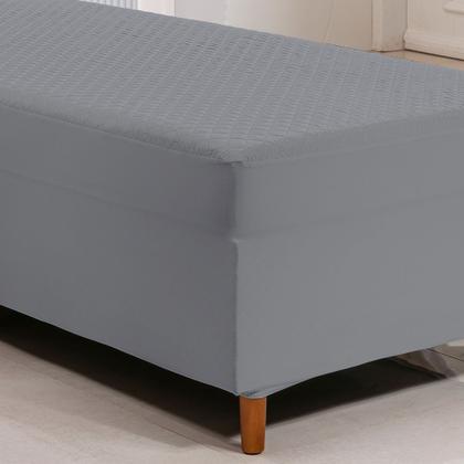 Imagem de Protetor Capa De Colchão Impermeável Para Box Conjugado Solteiro Cinza