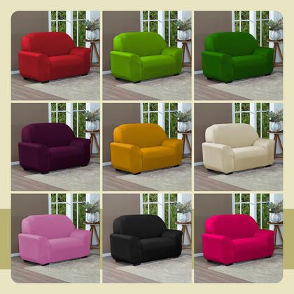 Imagem de Protetor Capa De Sofá Lisa Avulsa 2 Lugares Preto