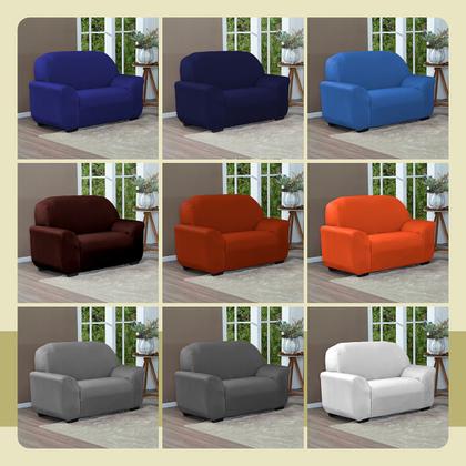 Imagem de Protetor Capa De Sofá Lisa Avulsa 2 Lugares Preto