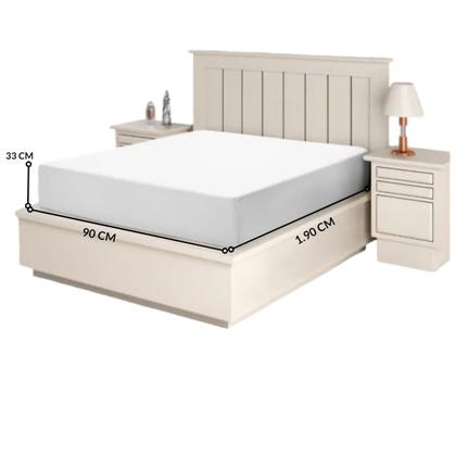Imagem de Protetor Colchão Casal Liso Impermeável 138x188 Ortobom Cor Branco