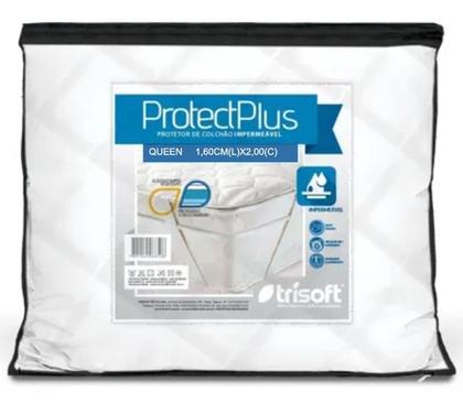 Imagem de Protetor colchão casal queen size impermeável protect trisoft 1,60 x 2,00 x 40 não molha inodoro resort (ref 492)