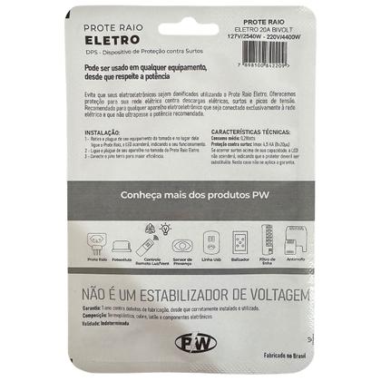 Imagem de Protetor Contra Raios 2 Tomadas para Eletrodomésticos 20a Bivolt