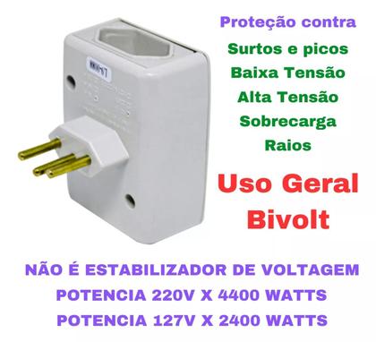 Imagem de Protetor Contra Raios 2 Tomadas para Eletrodomésticos 20a Bivolt