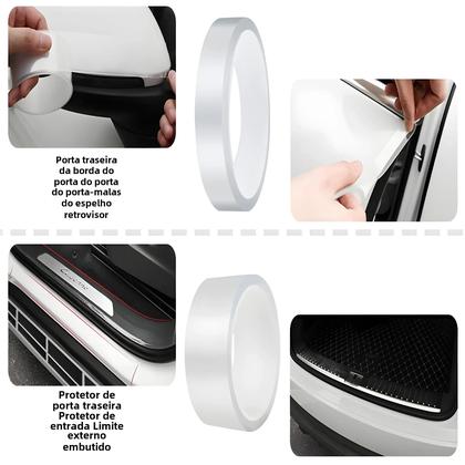 Imagem de Protetor de Borda de Porta de Carro Nano Transparente - Anti-Riscos
