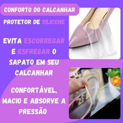 Imagem de Protetor De Calcanhar Silicone Proteção Contra Calos Bolhas Mais Conforto Para Os Pés Anti Atrito Palmilha Sapato Salto