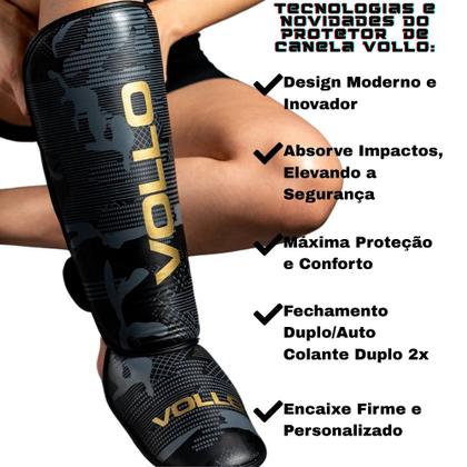 Imagem de Protetor de Canela Caneleira Par Artes Marciais MuayThai Vollo