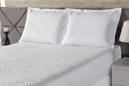 Imagem de Protetor de Colchão Casal Padrão  Matelado e Impermeável com Elástico Branco