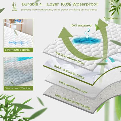 Imagem de Protetor de colchão GRT Waterproof Twin Rayon de bambu