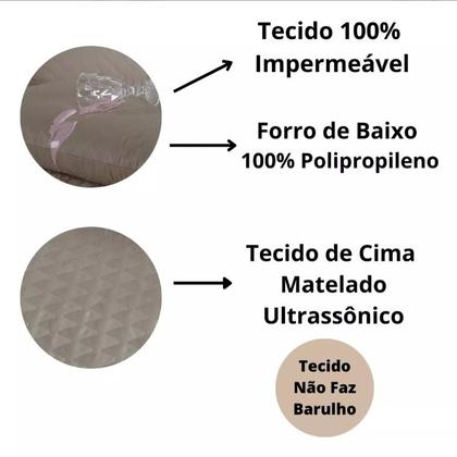 Imagem de Protetor De Colchão Impermeável Casal Box Capa De Colchão + 2 Fronhas Impermeavel Com Ziper - Cecicasa