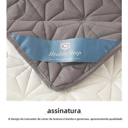 Imagem de Protetor De Colchão Impermeável Com Almofada Acolchoada E Faixa Elástica Para Cama De Solteiro Ou