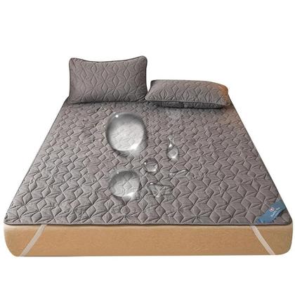 Imagem de Protetor De Colchão Impermeável Com Almofada Acolchoada E Faixa Elástica Para Cama De Solteiro Ou