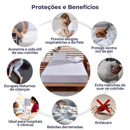 Imagem de Protetor De Colchão Impermeável King Com Elástico Protec Capa Protetora Antialérgica