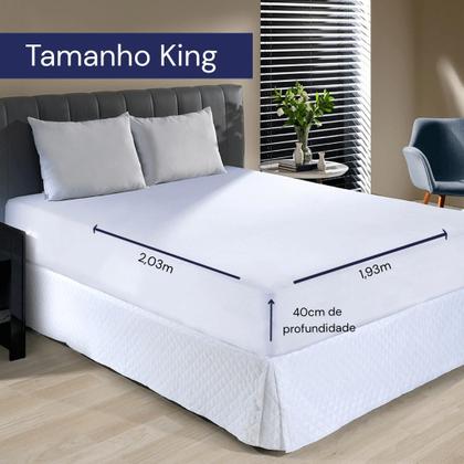 Imagem de Protetor De Colchão Impermeável King Com Elástico Protec Capa Protetora Antialérgica